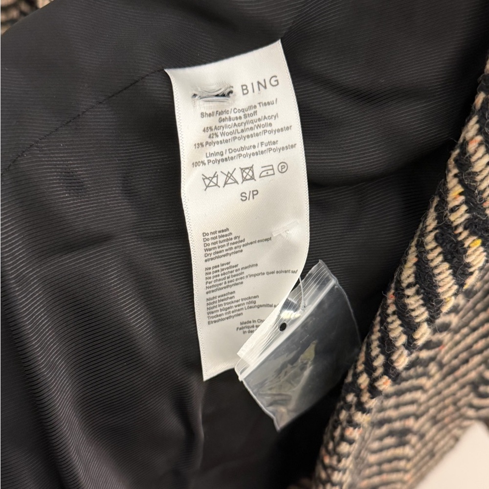 Wool Blend Herringbone Patterned Wool Coat - image 4